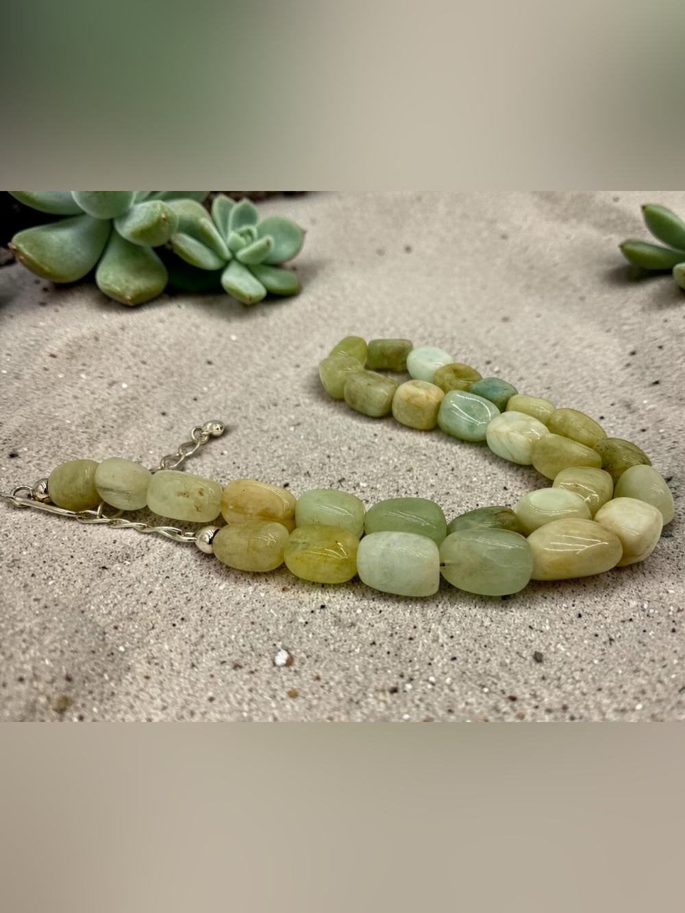Jay King DTR Aquamarine Nugget Necklace Sterling 18-20” Blue Green Chunky Stones - Picture 11 of 17